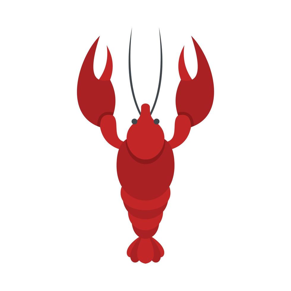 Lobster icon, flat style. vector