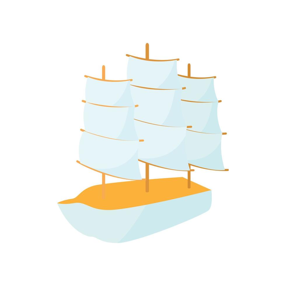 icono de barco, estilo de dibujos animados vector