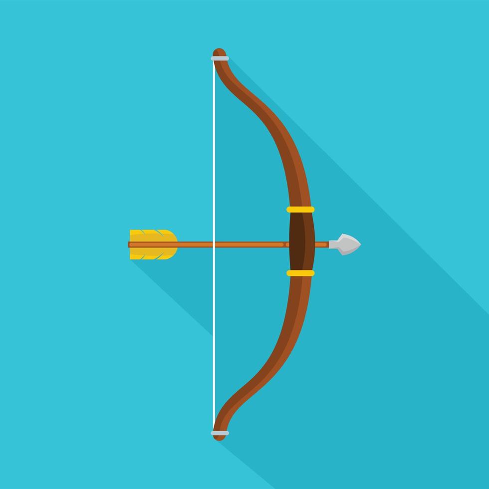 Accuracy bow icon, flat style vector