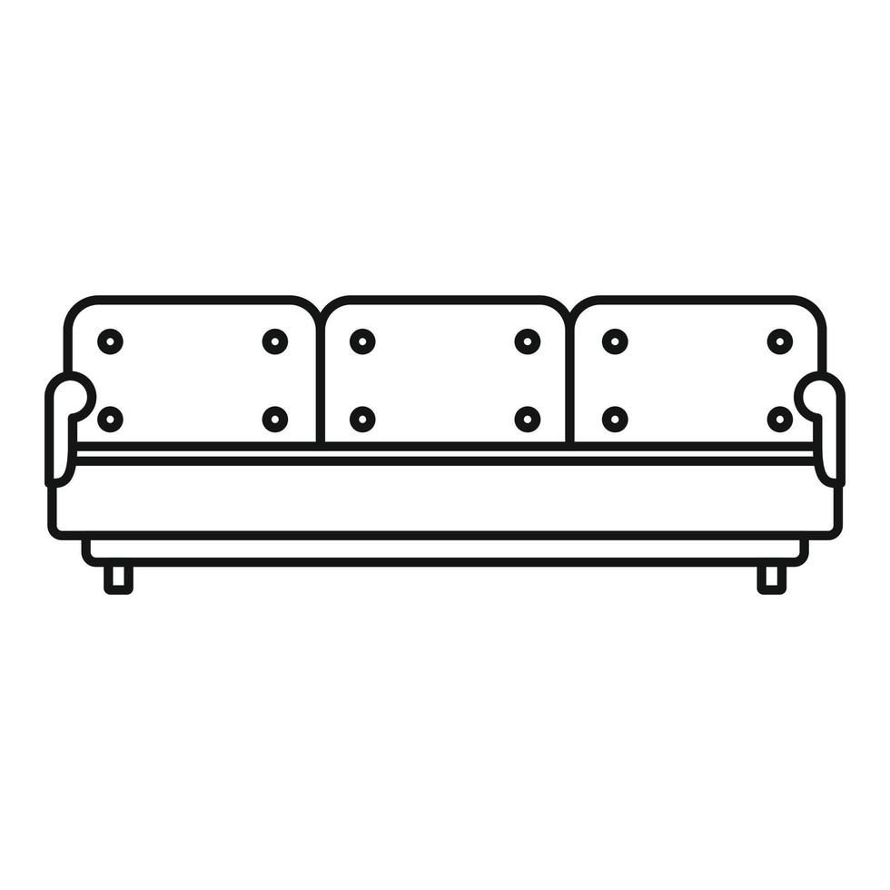 icono de sofá de almohada, estilo de contorno vector