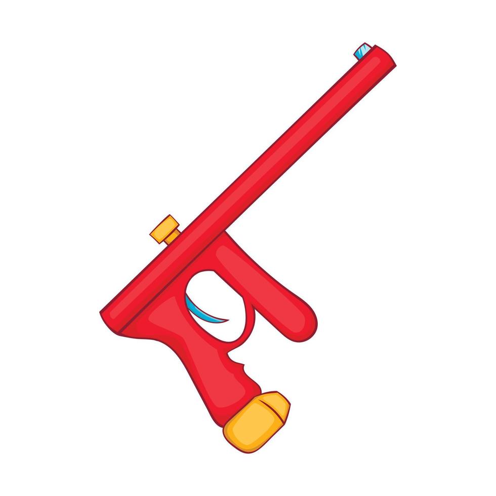 icono de pistola de paintball rojo, estilo de dibujos animados vector