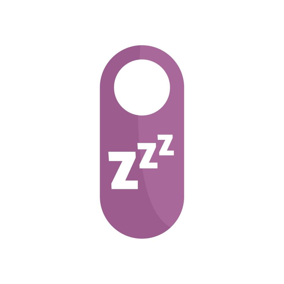 Sleep door tag icon, flat style vector