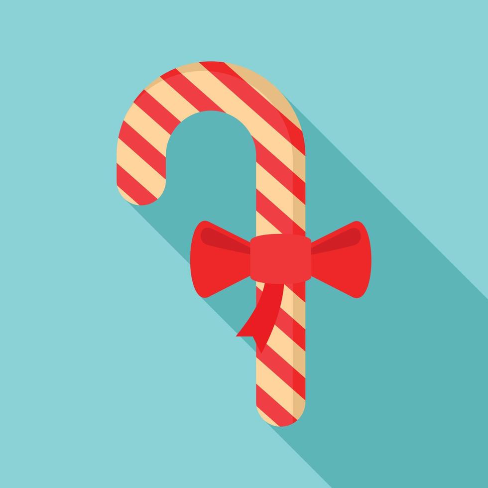 Xmas candy stick icon, flat style vector