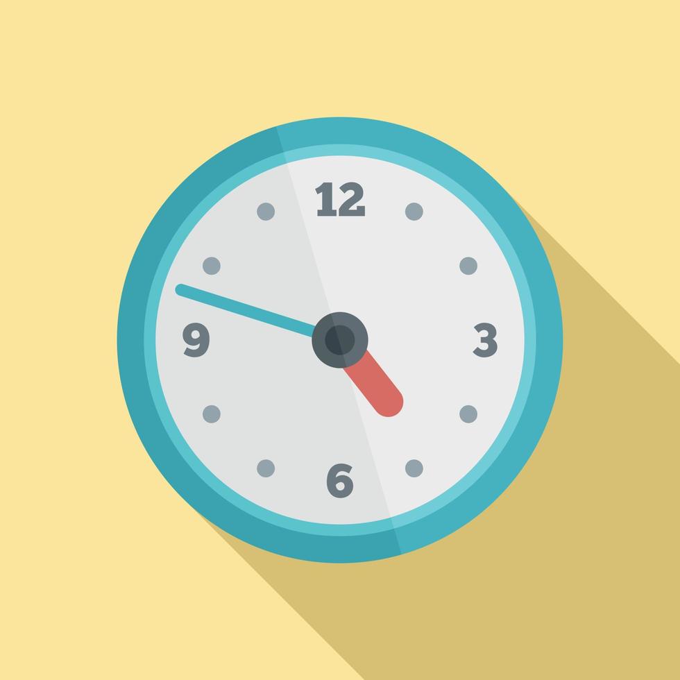 Office wall clock icon, flat style vector