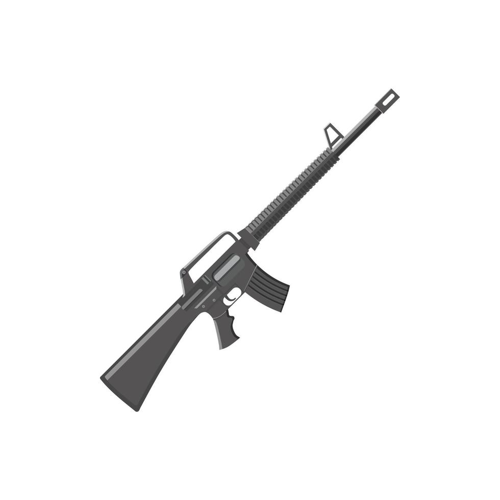 icono de rifle militar, estilo de dibujos animados vector