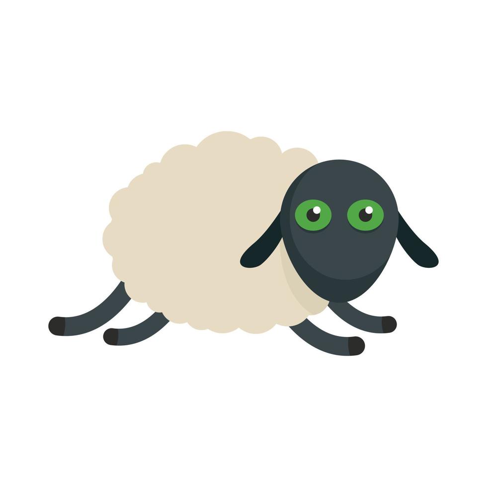 Tired sheep icon, flat style vector