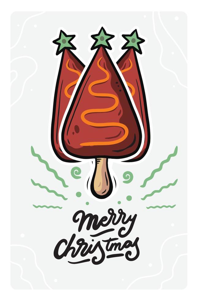 Merry Christmas Three Ice Cream vector