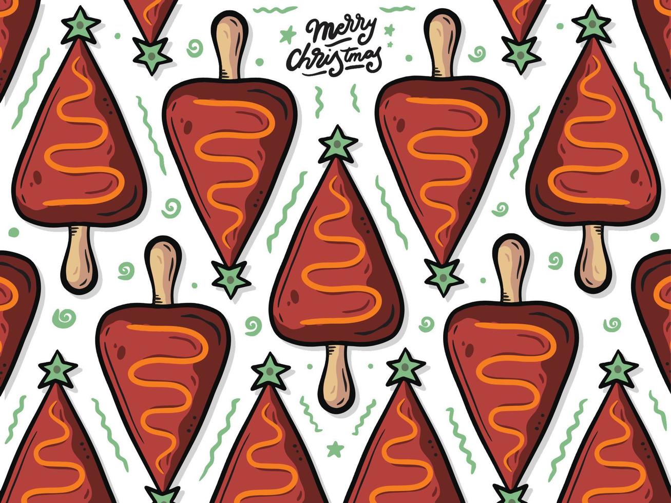 Christmas Ice Cream Pattern vector