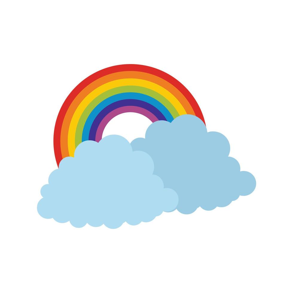 Rainbow icon, flat style vector