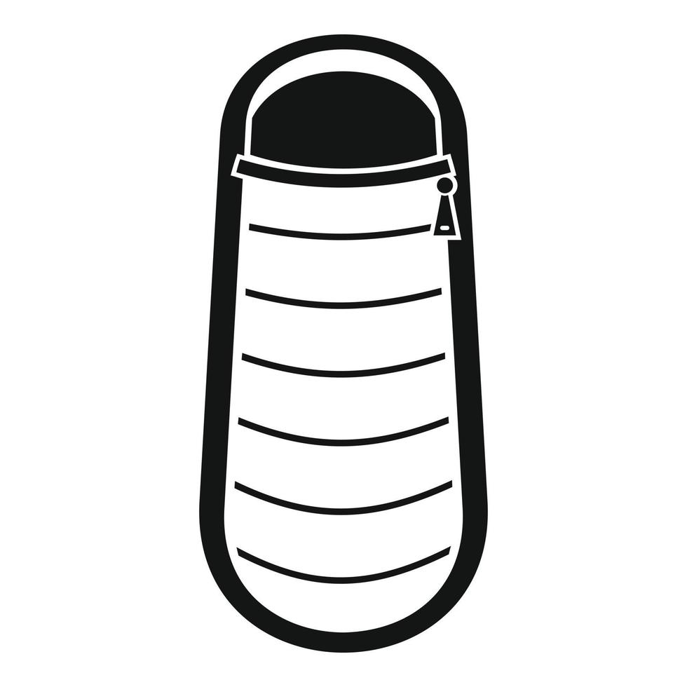 icono de bolsa de dormir, estilo simple vector