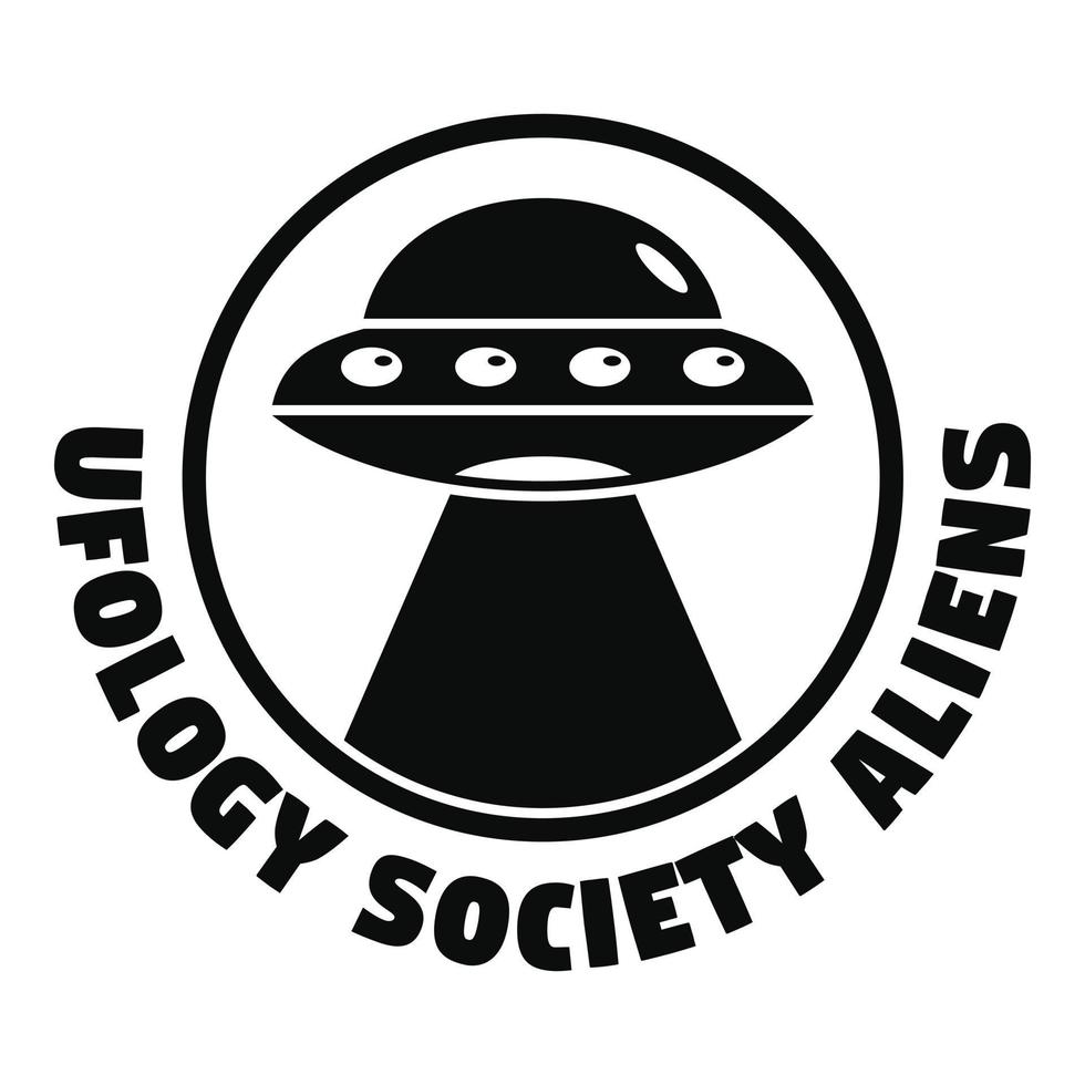 Ufology society aliens logo, simple style vector