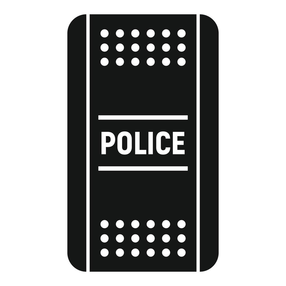 icono de escudo policial, estilo simple vector