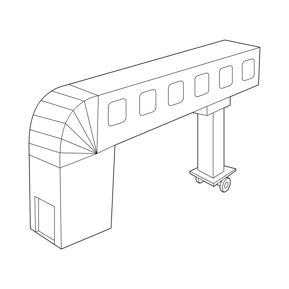 Telescopic ladder icon, outline style vector