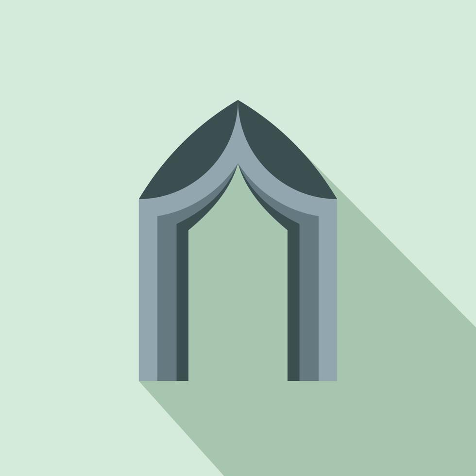 Arch tent icon, flat style vector