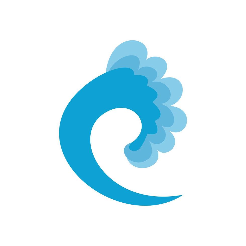 Wave ocean icon, flat style vector