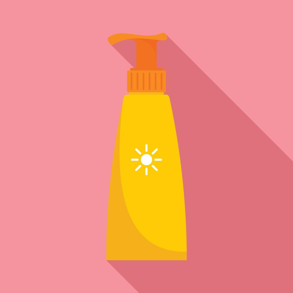 Travel dispenser sunscreen icon, flat style vector