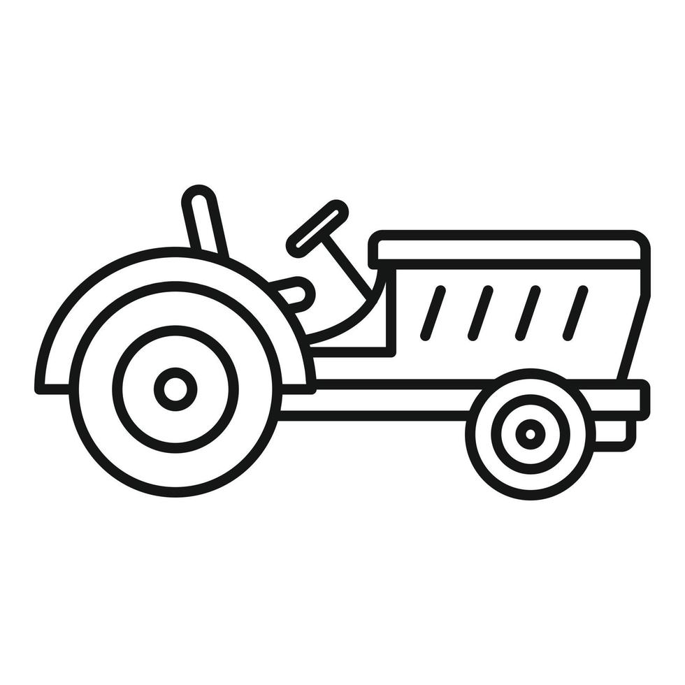 Tractor icon, outline style vector