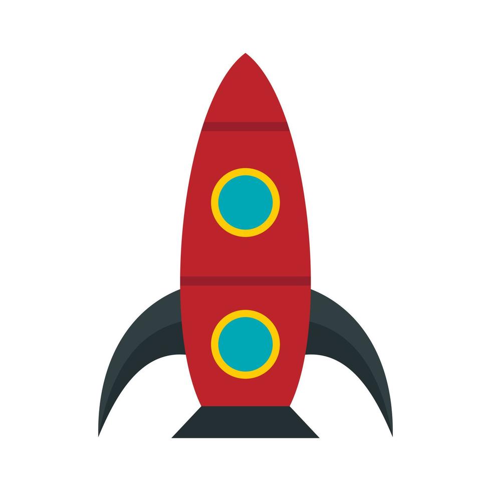 Red rocket icon, flat style 14466982 Vector Art at Vecteezy
