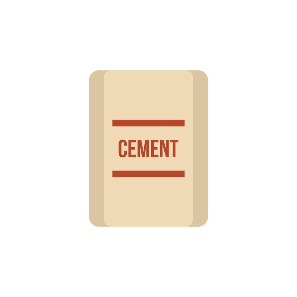 Pouch of cement icon, flat style vector