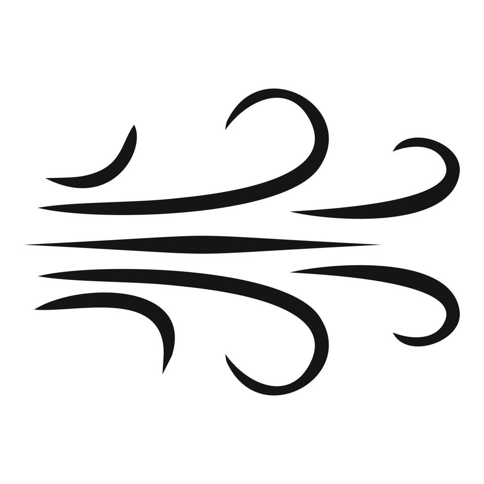Wind icon, simple black style vector