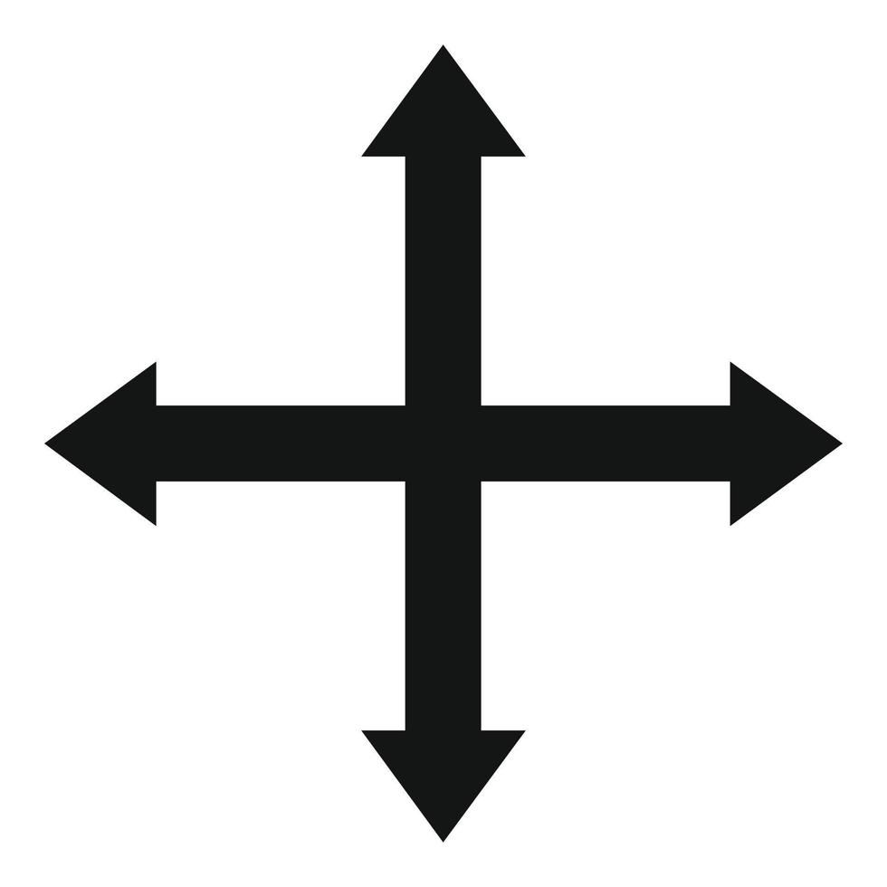 Cursor displacement web icon, simple black style vector