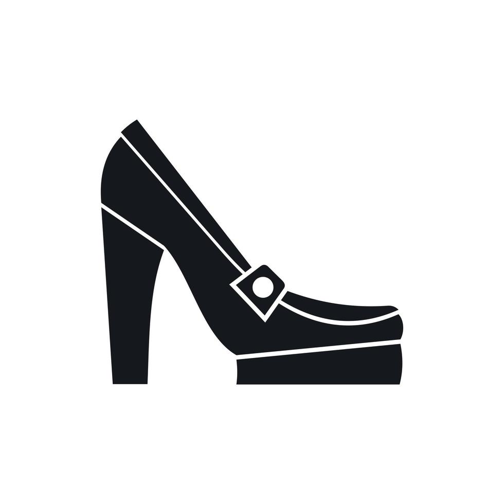 zapatos de mujer en el icono de la plataforma, estilo simple vector