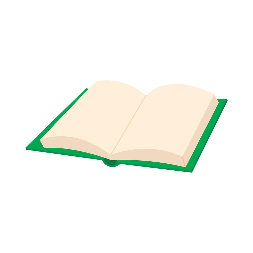 Opened blank book icon, cartoon style vector