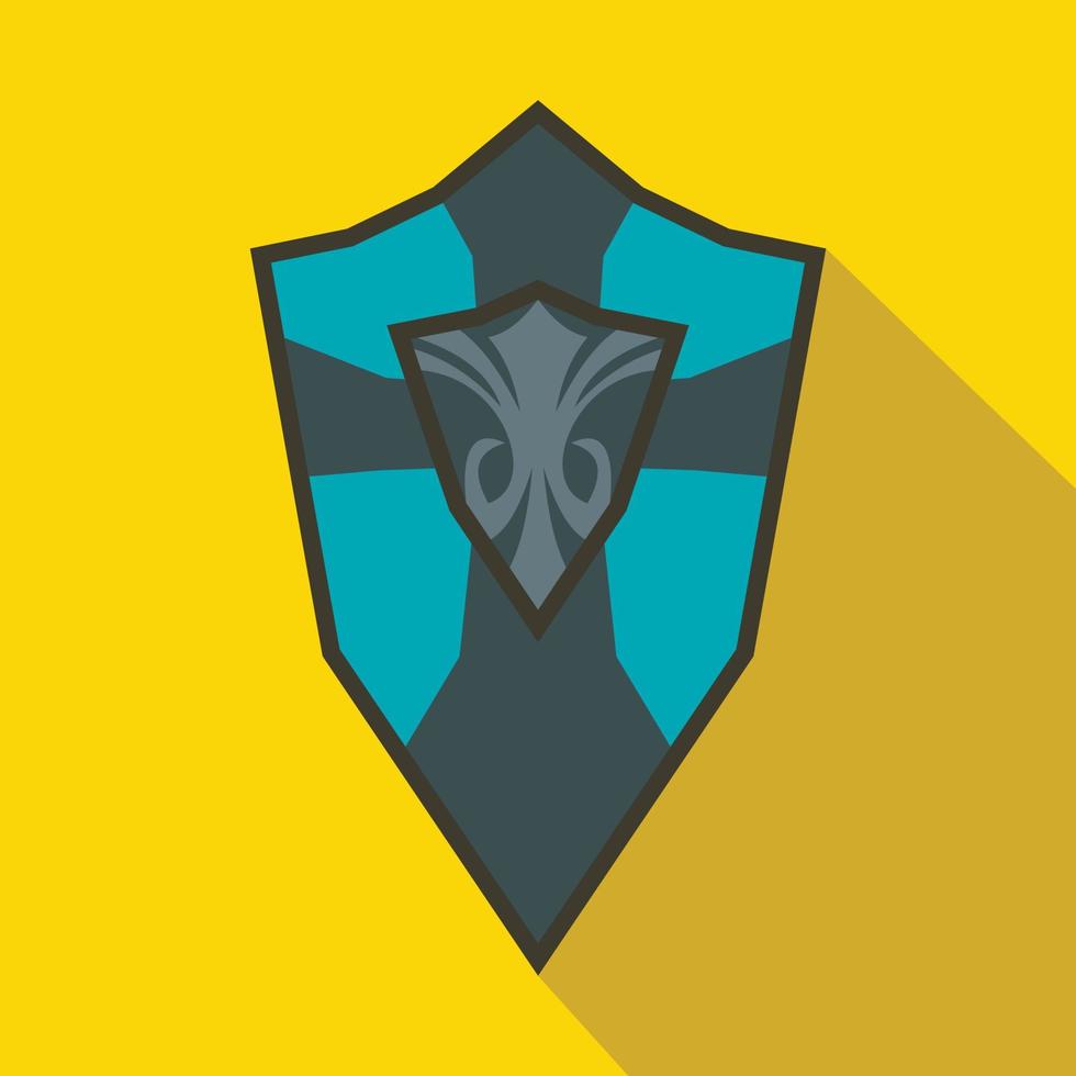 Shield icon, flat style vector