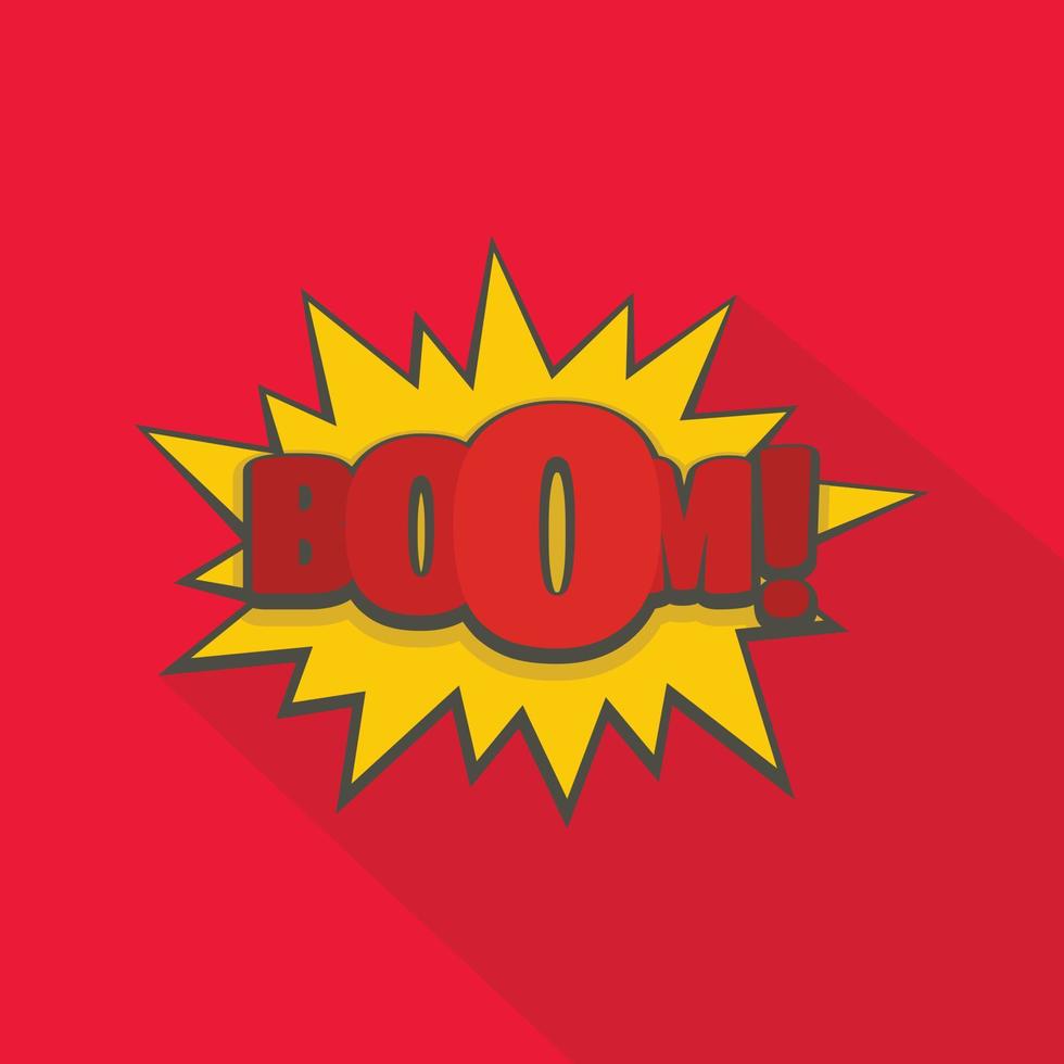 Comic boom big icon, flat style vector