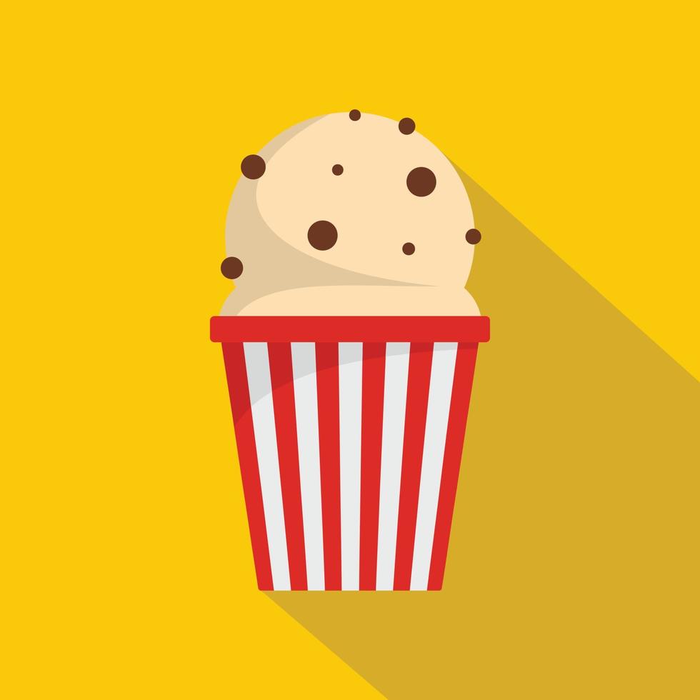 Popcorn icon, flat style vector