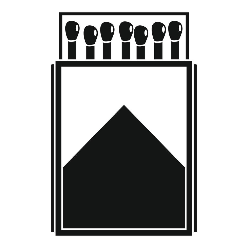icono de caja de cerillas de madera, estilo simple vector