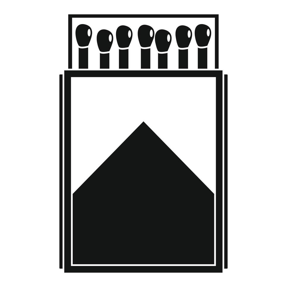 Wood matchbox icon, simple style vector