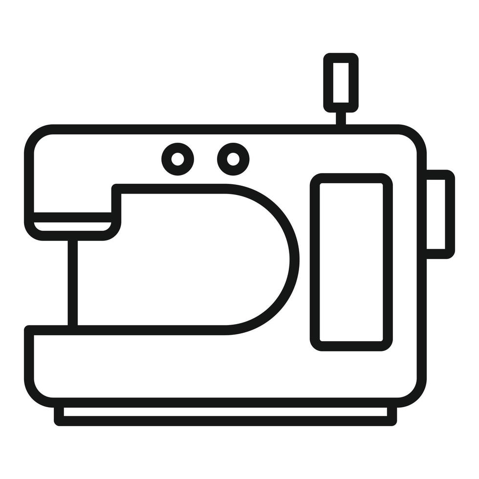 icono de máquina de coser casera, estilo de esquema vector