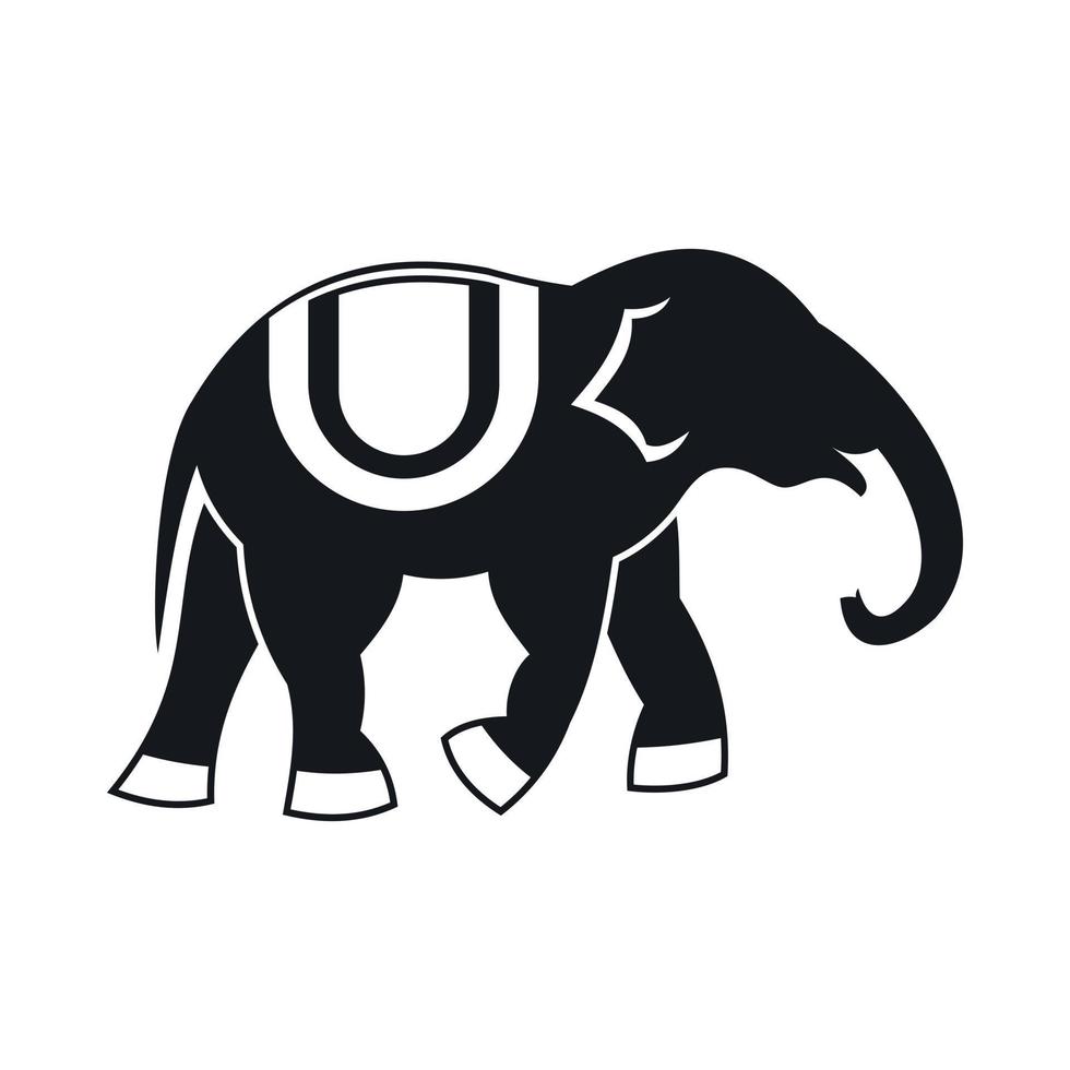 Elephant icon, simple style vector