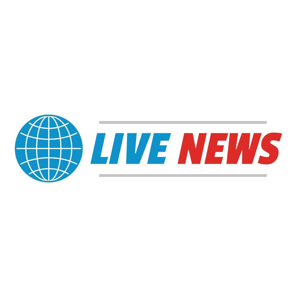 Live news program icon, flat style. vector