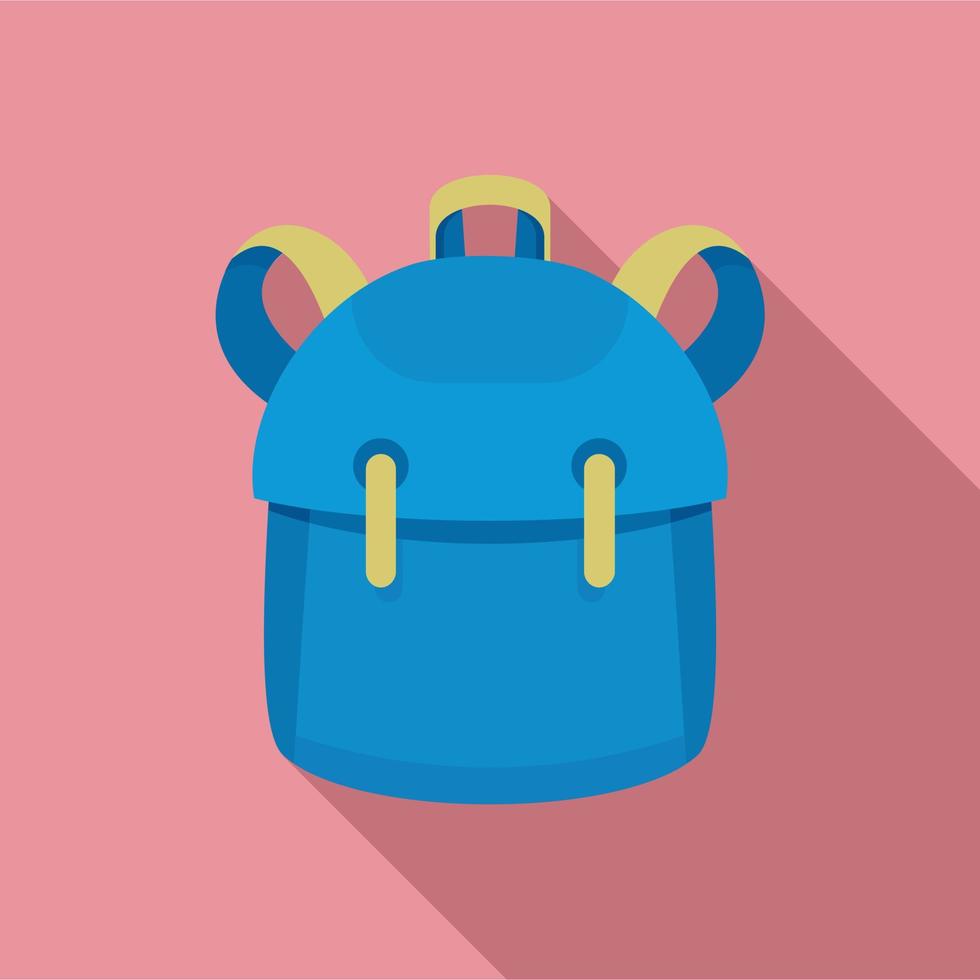 icono de mochila para niños, estilo plano vector