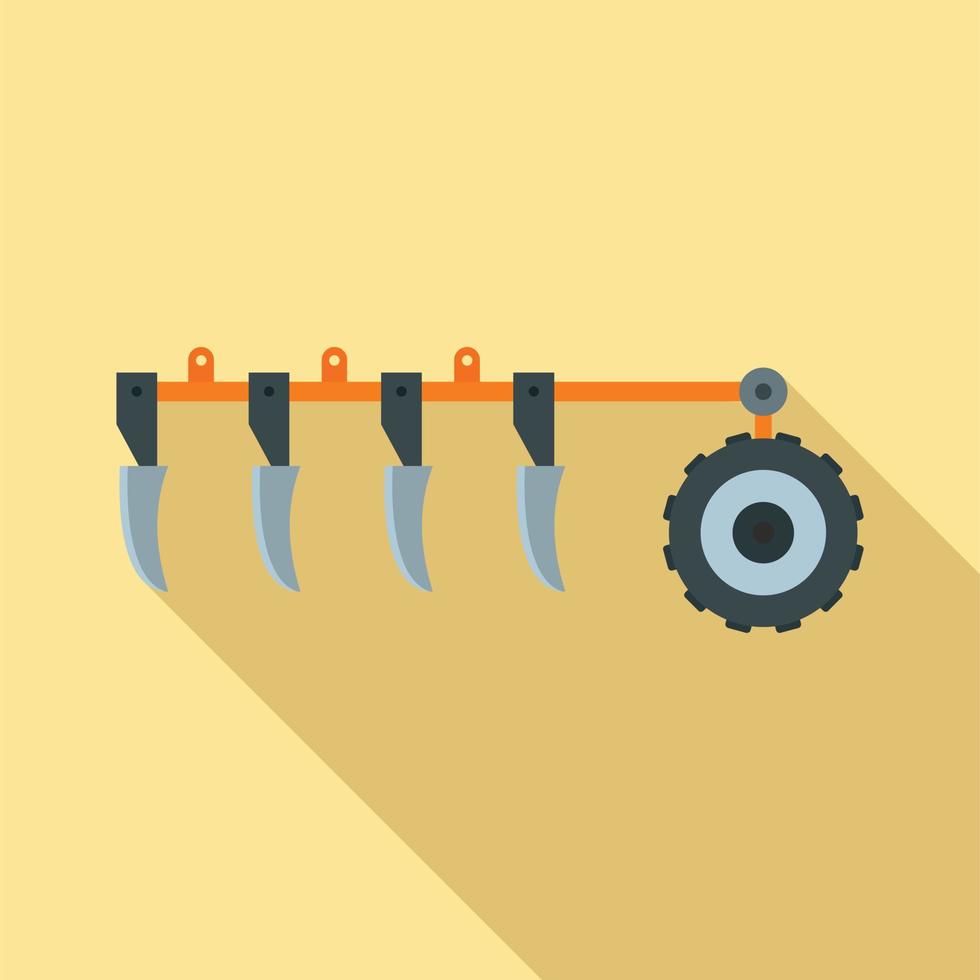 icono de arado de tractor, estilo plano vector