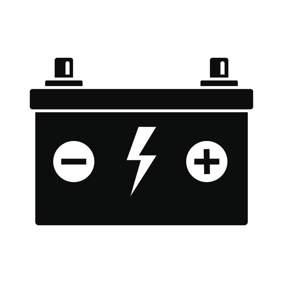 Car battery icon, simple style vector