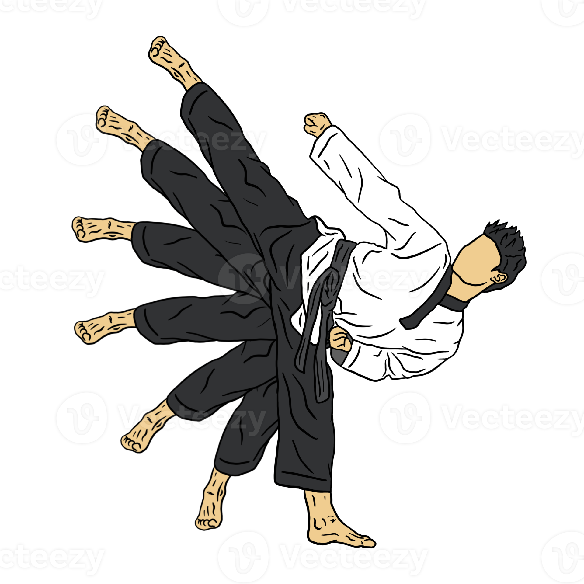 Side kick taekwondo illustration 14467135 PNG
