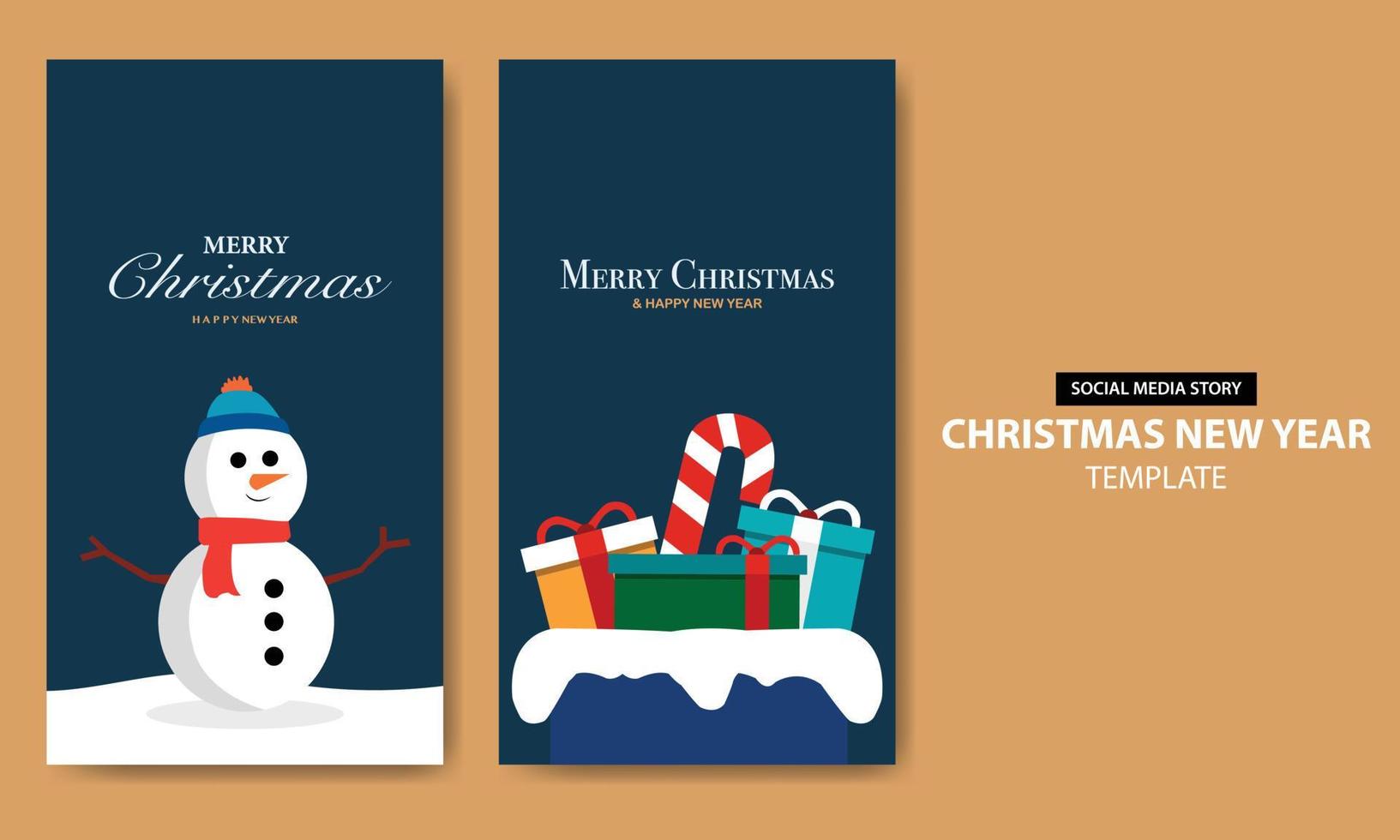 Merry Christmas Happy New Year Bundle vector