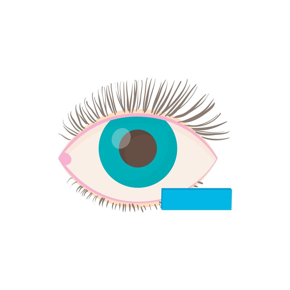 Myopia eyesight disorder icon, cartoon style vector