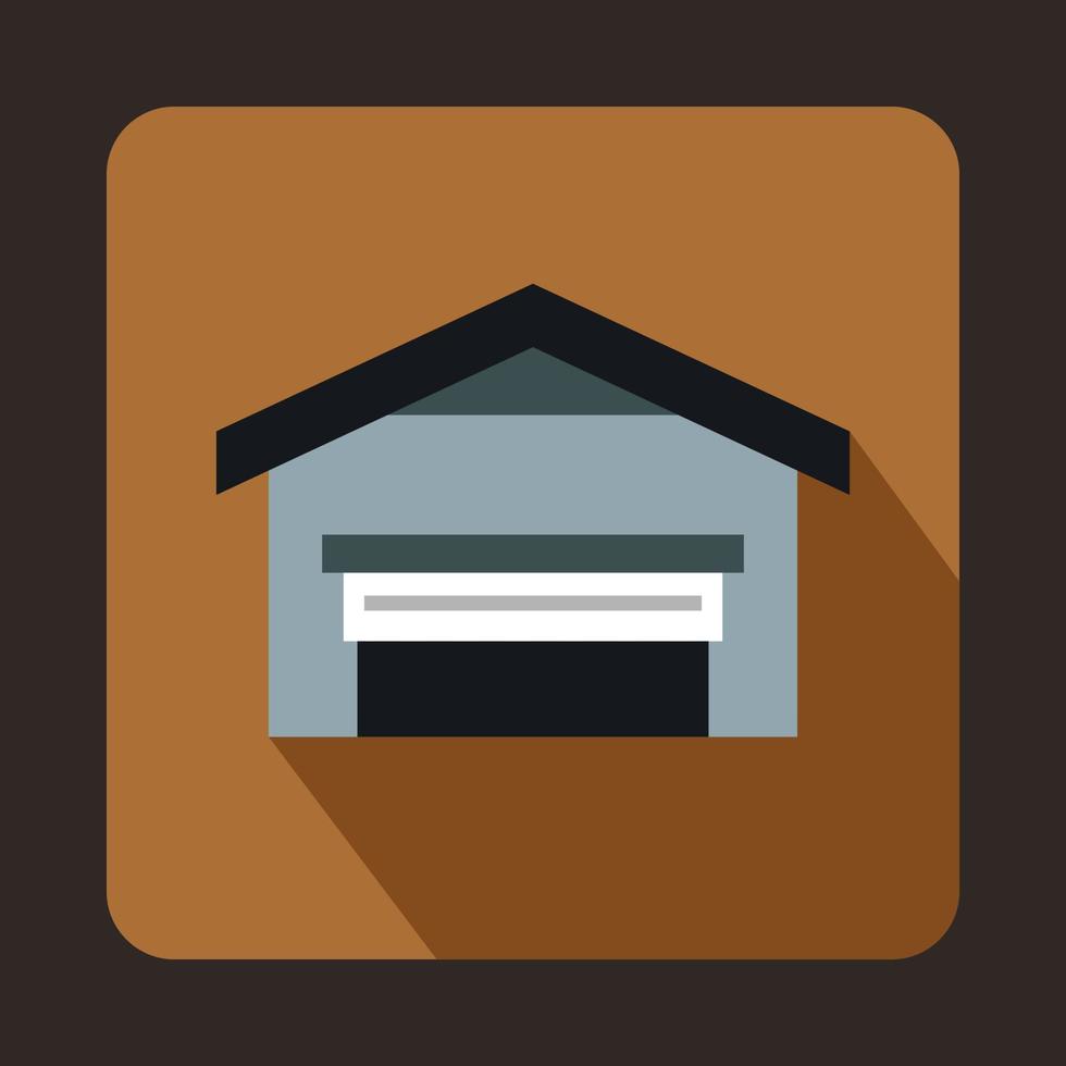 Garage with roof icon, flat style vector