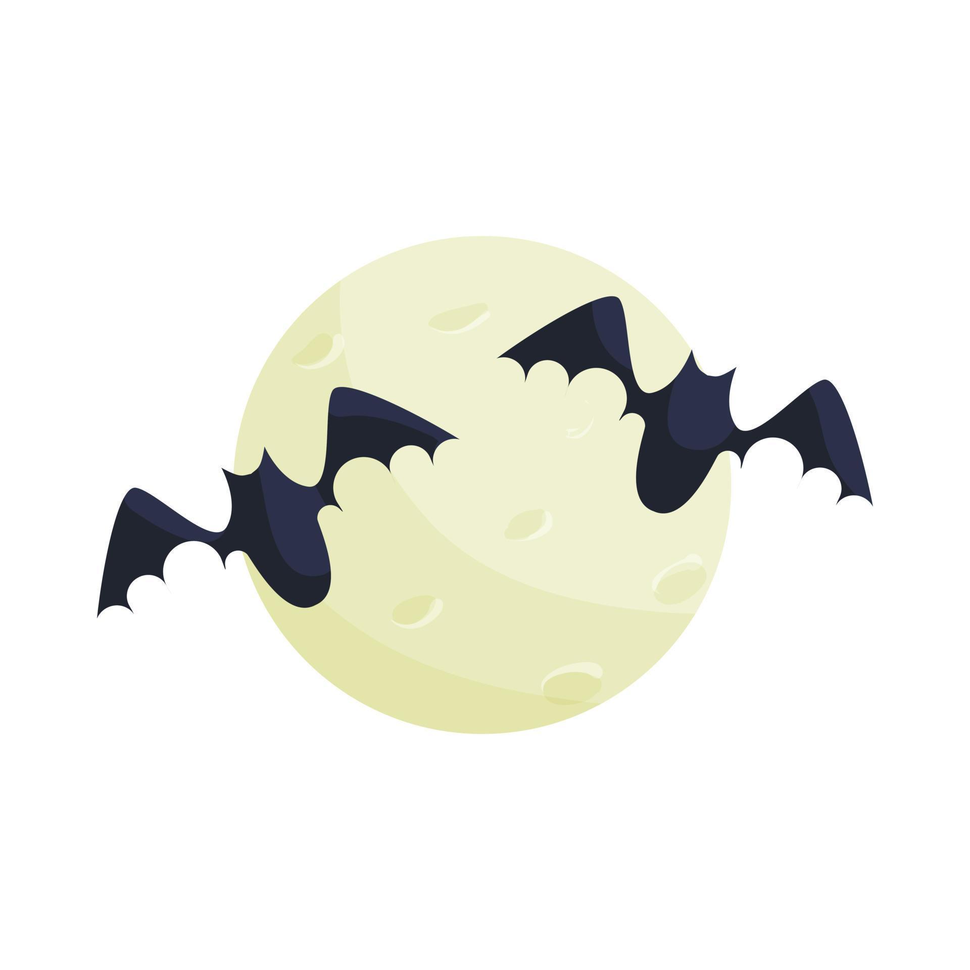 Full moon and bats icon, cartoon style 14467185 Vector Art at Vecteezy