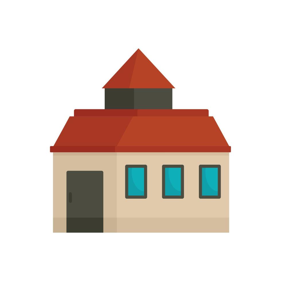 Farm house icon, flat style vector