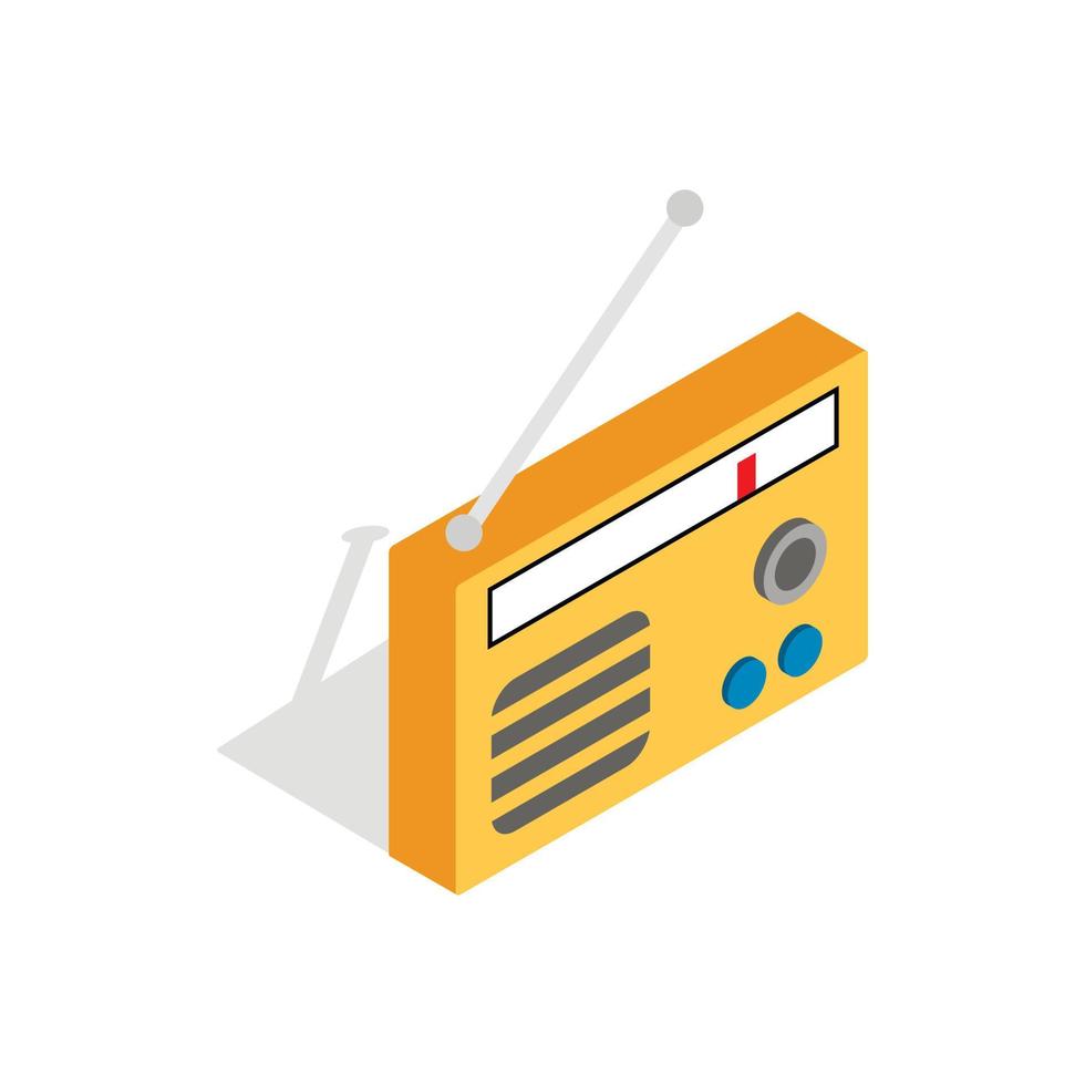 Orange retro radio receiver icon vector