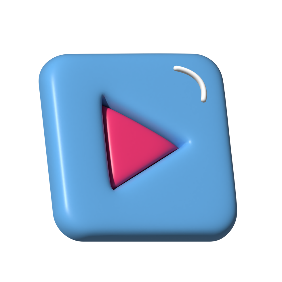 3d icons in a minimalistic style for the interface of applications and web pages. Ui design. Player concept button. png