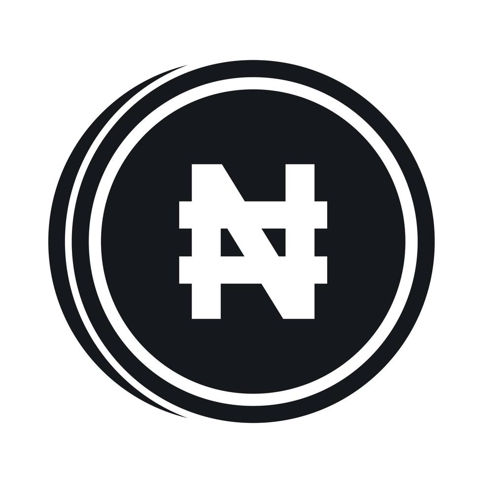 Coin naira icon, simple style vector