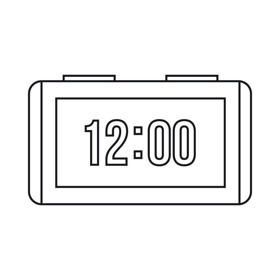 icono de reloj, estilo de esquema vector