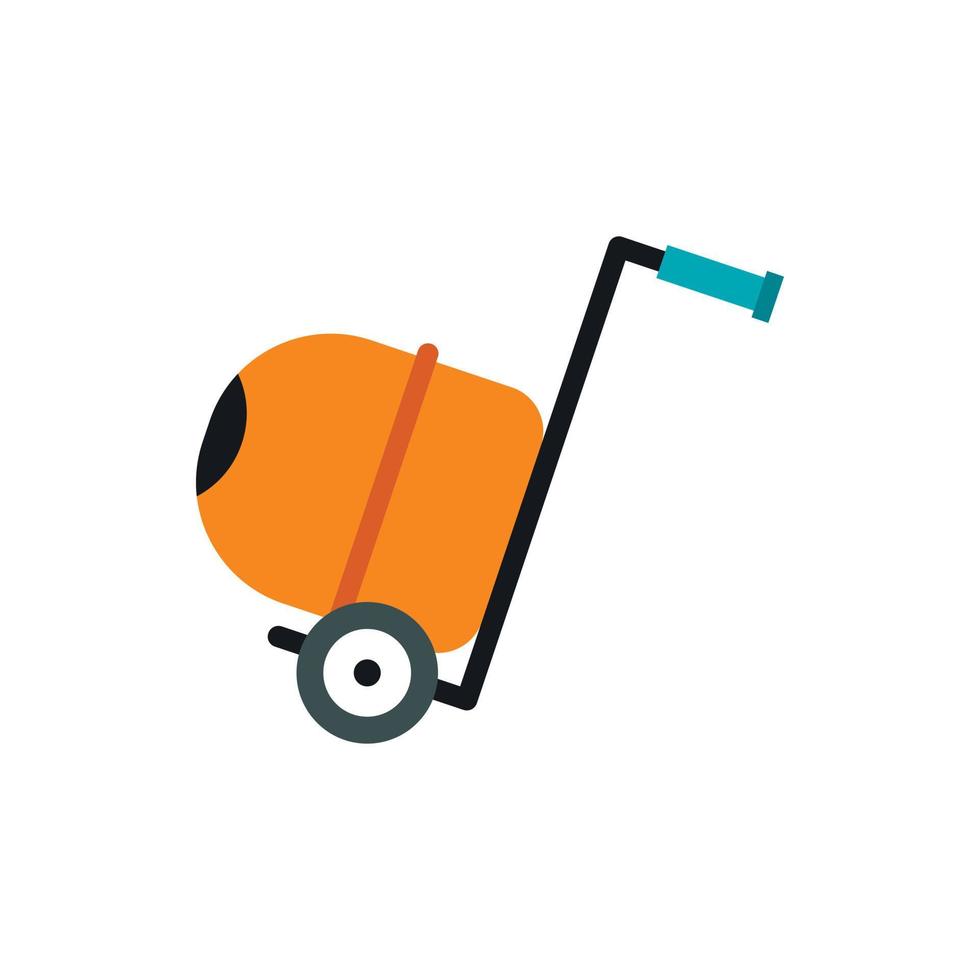 Concrete mixer icon, flat style vector
