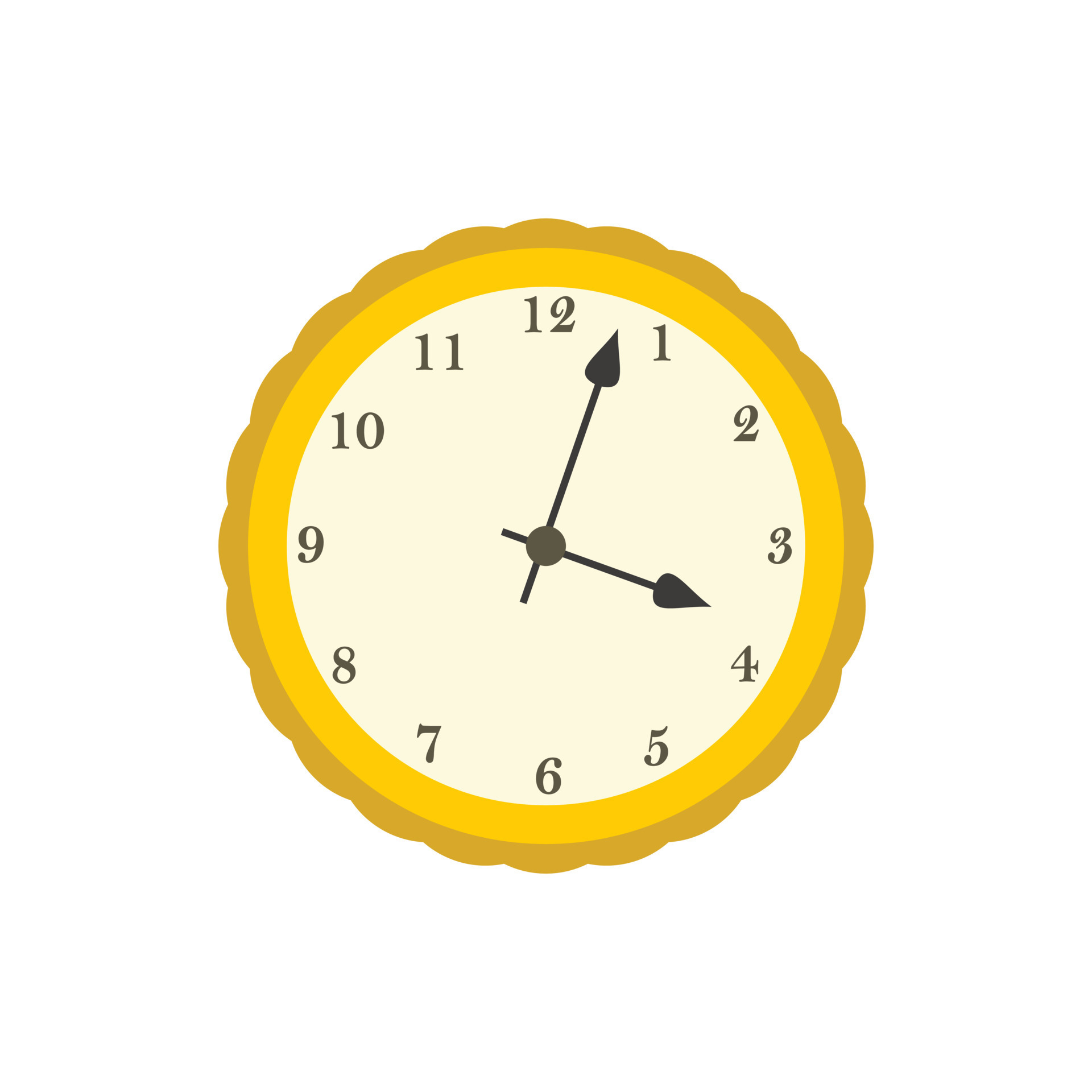 Wall clock with yellow rim icon, flat style 14467257 Vector Art at Vecteezy